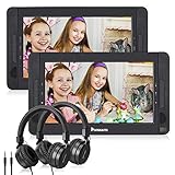 10 Zoll DVD Player mit zusätzlichem Bildschirm: Hochauflösendes digitales TFT Display schafft gute Bildqualität, super für Sie und Ihre Kinder bei längeren Autofahrten.