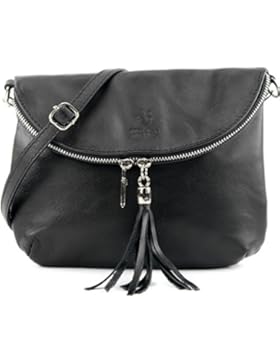 modamoda de - ital. Ledertasche Clutch Umhängetasche Unterarmtasche Klein Nappaleder T07SI