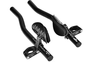 AYNEFY Handlebar Attachment, Triathlon Handlebar, Road Bike, TT Rest Bar, Time Trial, Bicycle Handlebar, Armrest Clip Made of Aluminium Alloy for Mountain Bikes (Black)