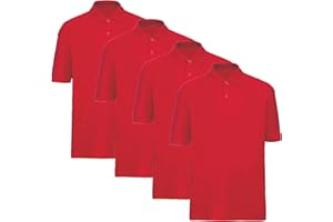 STREETWISE CLOTHING QUALITY CASUAL WEAR Pack of 4 Kids School Polo Shirts - Boys and Girls Short Sleeve 100% Cotton Plain Polo Neck T Shirt Ideal for PE and School Uniform