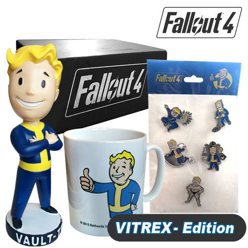 Preisvergleich Produktbild Merc Fallout 4 Vault Box schwarz (Tasse + Pins + Bubblehead)