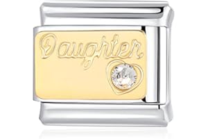 JAHN JEWELLERY Family Italian Charms Collection - Mom, Aunt, Sister, Cousin, Daughter and Best Friend Italian Gift Charm Fits all 9mm Italian Style Charm Bracelets Mom Italian Charm
