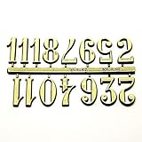 Selbstklebend Schwarz & Gold Kunststoff Uhr Zahlen/römischen Ziffern/Dots Strichen, Gold Numbers 30mm High