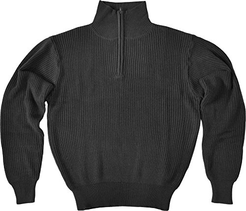 Troyer Pullover mit Reiverschlusskragen und Strickbund an rmeln & Saum Farbe Schwarz Gre 56