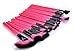 VALUE MAKERS Professional 32 pcs Makeup Brushes Kit - Make Up Brush Set - 32pcs Cosmetics Tools - Brand Make-up Toiletry Kit - Foundation Eyebrow Eyeshadow Concealer Powder Blusher Blending Lip Makeup Brush With Black Pouch Bag (Hot pink)