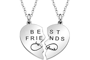 EODKSE Conjunto de Collares de Amistad para Mejores Amigas - 2 Piezas con Colgantes de Corazones para Niñas - Regalo Ideal para Cumpleaños, Mejora tu Amistad con este de Mejor Amigo,