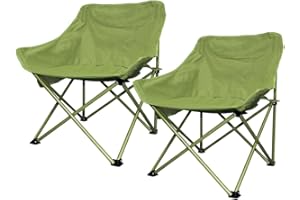 Olrla 2 chaises de Lune Pliantes, Support de Chaise de Camping Confortable agrandi 200 kg avec Sac de Transport, Vert