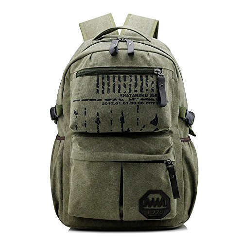 0159 # Qualitativ Leinwand Notebook Laptop Tasche Rucksack Herren & Frauen Casual Rucksack Bag 43,2 cm Anzug für 14/15,6/43,2 cm Laptop grün 17inch