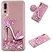 Produktbild Miagon Flüssig Hülle für Huawei P30,Glitzer Weich Treibsand Handyhülle Glitter Quicksand Silikon TPU Bumper Schutzhülle Case Cover-Rosa High Heels