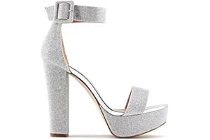 MODELISA - Sandalia Tacón Ancho Con Plataforma Hebilla Pulsera Tobillo Mujer