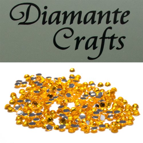 300 x 1mm Gold Round Diamante Loose Flat Back Rhinestone Gems - created exclusively for Diamante Crafts