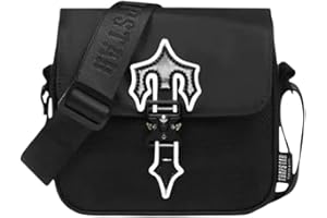 Matreeglam Trapstar Bag Trapstar Borsa a tracolla Oxford in tessuto alla moda per il tempo libero, le vacanze, unisex, Nero