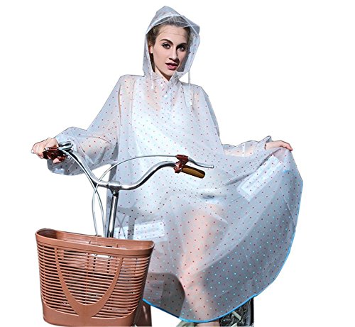 K-way Femme Poncho-pluie Capuche Imperméable Vêtement de pluie Transparent - Très Chic Mailanda (Bleu) Taille unique