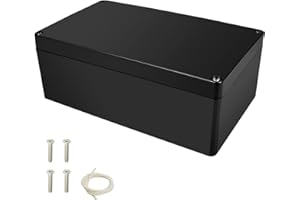 VVHFXD Puszka rozgałęźna, wodoszczelna IP66, puszka rozdzielcza ABS na zewnątrz, obudowa akcesoriów elektrycznych, skrzynka rozgałęźna, do ogrodu, skrzynka przyłączeniowa elektryczna, czarna – 1 sztuka 200 ×