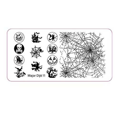 Nail Art Ularma Halloween DIY Nail Art Image Stamp Stamping Plates Manicure Template (A)