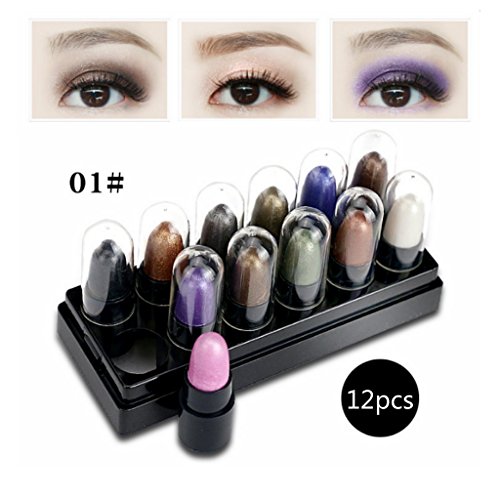 MagiDeal 12 Farben Lidschatten Makeup Eyeshadow Kosmetik Pro Mini Lidschattenstifte – 01# - 6