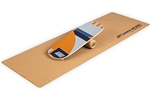 BoarderKING Indoorboard Classic - Tavola di Equilibrio per Surf e Skate Indoor, Tavola Propriocettiva per NeuroMuscular Response Training, incl. Tappetino Protettivo