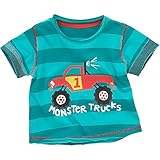 Monster Trucks Boys Striped Short Sleeved T-Shirt