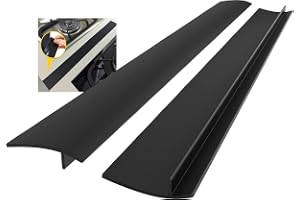 BIGTHREE 2pcs Silicone Counter Seal Gaps Covers, Silicone Kitchen Stove Gap Cover, Heat Resistant Oven Gap Filler, 30 Inches Anti-Slip Non-Tacky Filler Seals Spills Between Counter/Stovetop/Washer