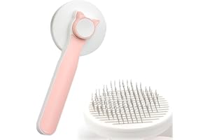 KKNE Cepillo para Gatos con Botón para Extraer los Pelos. Cepillo Quitapelos para Pelo Corto y Largo. Peine para Gatos con Cerdas de Masaje. Peine Mascotas y Perros