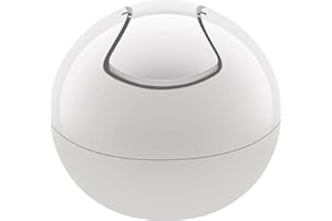 Spirella Poubelle salle de bains Récipient à cosmétiques 1 Litre Finition brillante ou mate Boîte à ordures à couvercle pivotant Poubelle à table Blanc uni