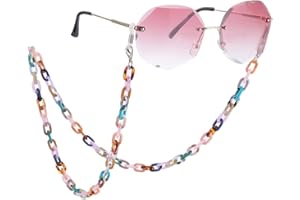 Dreamtimes Portaocchiali per cinturino a catena per occhiali Cordino per occhiali da sole in acrilico Portacollane per occhiali Cordino di fissaggio per occhiali da donna ragazza uomo