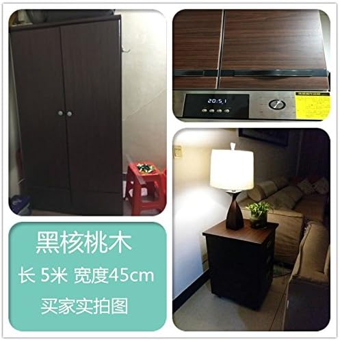 Tkopainsde Thick 3D Vision Of Retro Gray Brick Wall Paper Hotel Restaurant Red Brick Pvc Waterproof, Black Walnut Wood-Grain 5 M