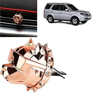 Car Aromatherapy Essential Oil Diffuser Bulldog Shape Car Air Freshener Perfume Clip Stainless Steel Locket with Vent Clip( Rose Gold) For Safari