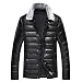 Produktbild Neue Leder Mantel Herren Daunenjacke gepolstert warmen lässige Jacke Mantel,Schwarz,XXXL