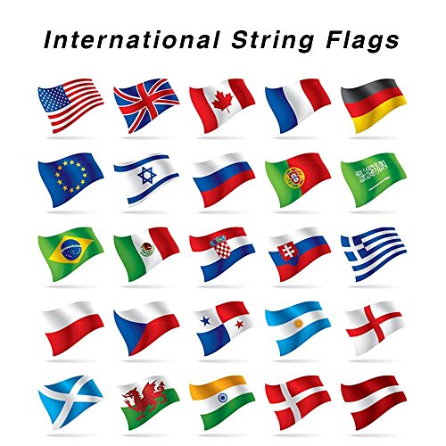 22M International Flags Banner, 60 Countries String Hanging Bunting, Extra Large 30CM * 20CM for Olympics Bar Party Events Decorations