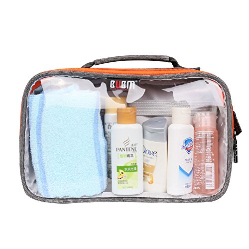 BUBM Rechteck Transparente Klare Reisetasche Organisator Handtasche Tasche für Elektronisches Zubehör (Grau, zwei Schichte) - 6