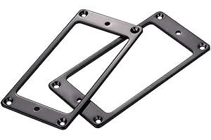 RuiJOTWAT Metal Flat LP Electric Guitar Humbucker Pickup Frame Mounting Ring, Thicknes 2mm(Pack of 2) Black
