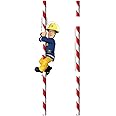Amscan 9912970 - Fireman Sam Kids Birthday Party Paper Straws with Card Decorations - 8 Pack