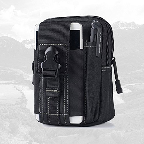 Preisvergleich Produktbild RUHRBASIS Outdoor Hüfttasche / Gürteltasche / Climb Bag / Tasche / Bauchtasche / Handytasche / Waist Bag Wasserfest für Camping / Wandern / Sport / Reise / Klettern / Urlaub - schwarz