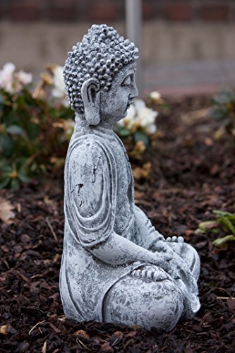 Steinfigur sitzender Shiva -2- , frost- und wetterfest, massiver Steinguss - 3