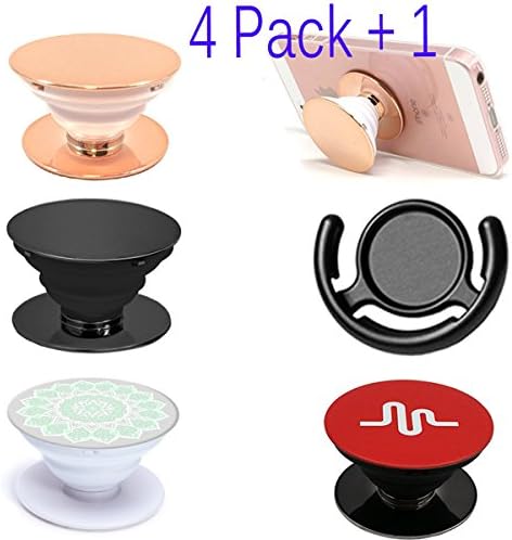 Pop Out Phone Holder CuOmix Cell Phone Stand Multi-Function Expanding Pop Grip 4 PACK + 1 Mount Socket
