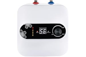 MINRS Caldaia da incasso, 8 l, scaldabagno elettrico, 1500 W, 220 V, scaldabagno istantaneo, 30 – 65 °C, per lavabo, cucina, bagno, bianco