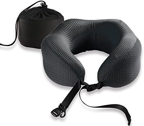 Travel Neck Pillows Memory Foam for Sleeping Head Neck Support with Drawstring Bag,Washable Cover
