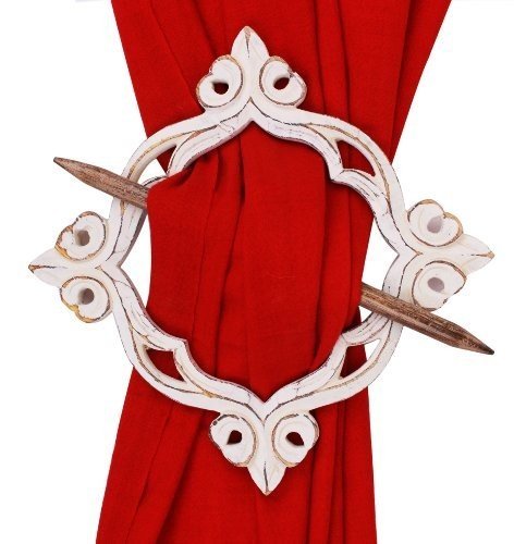 Gift for Christmas or Birthday to Your Loved Ones Country Style Rustic Set of 2 Wooden Curtain Tiebacks Holdbacks Binds, Home Decorative
