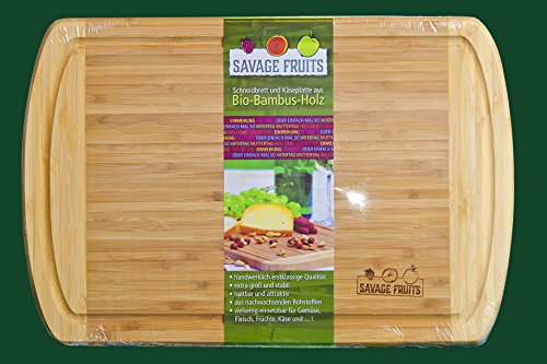 #1 Bio-Bambus Holz Schneidbrett und Käseplatte mit Rille*extra groß und stabil(46x32x1,9cm)*perfektes Hochzeitsgeschenk oder Einweihungsgeschenk*nachwachensender Rohstoff*100%Natur*