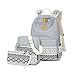 Produktbild Casual Canvas Schulrucksack Set+Schultertasche +Geldbeutel/Mäppchen Causal Rucksack Freizeitrucksack Daypacks Backpack für Mädchen Jungen & Kinder Jugendliche Damen Herren (Grau)