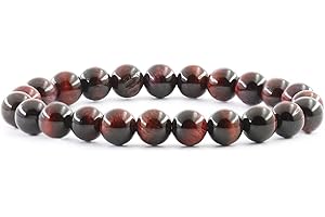 Ouubuuy Bracciale Ametista Perline Pietra Cristallo Naturale Uomo Donna 8mm Elastico Bracciale