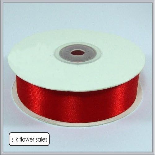 Double Faced Satin Ribbon 25MM - 25 Metres- Red [Full ROLL] by Crystal Innovation