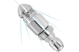 YIMEIZHIGUANG Ugello per idropulitrice per fognature - Bocchetta di pulizia in acciaio inossidabile con raccordo rapido da 6 mm - Potente strumento per lo sblocco di tubi ad alta pressione per un efficace getto su