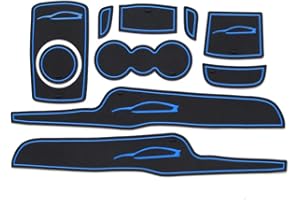 Dreamseek Interior Door Slot Mat Full Kits for Ford Fiesta 2012 2013 2014 2015 2016 2017 Non-Slip Rubber Cup Holder Liner Insert Gate Groove Pad 10Pcs (Blue)