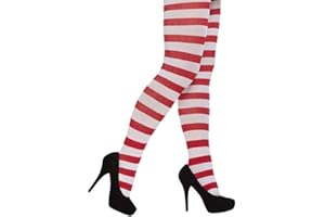 labreeze Women Elf Santa’s Miss Santa Striped Tights Christmas Xmas Novelty Fancy Dress