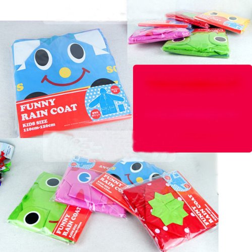 HuntGold Süß Kinder Jungen Mädchen Regen Mantel Outwear mit Kapuze wasserdichte Regenjacke Cartoon (rot) - 6