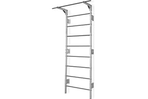 ‎POTENZA Potenza Sprossenwand mit Klimmzugstange Pull Up Bar Turngeräte Fitness Turnwand Klettergerüst bis 250kg Kletterwand Gym Sportgerät für Erwachsene Heim Turnhalle