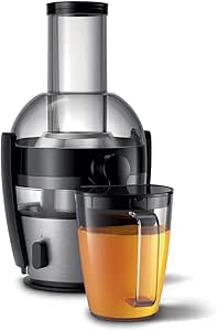 Philips Viva Collection Juicer with Quick Clean Technology, X-Large Feeding Tube, 2 Litre, 800 W - Brushed Aluminium - HR1867/21