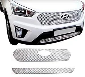 CAR SAAZ Bentley Type Front Chrome Grill Compatible with Creta Type 1(2015-2017)